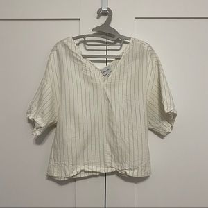 Bimba Y Lola White Pinstripe Top (S)